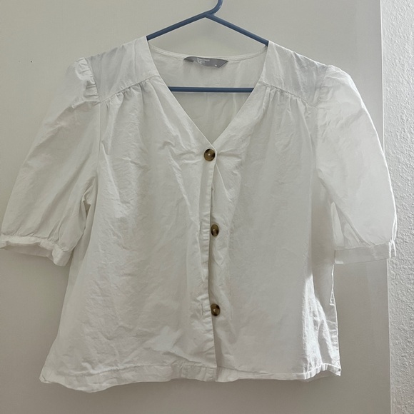 Musinsa V Neck Cuff Sleeved Blouse - Picture 3 of 5